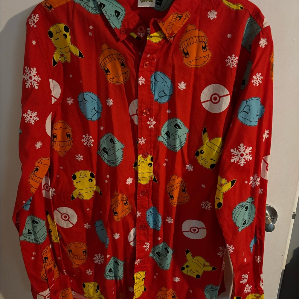 Pokemon Red Character Print Shirt